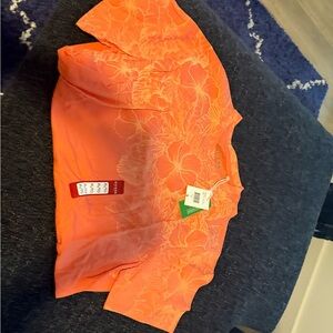 Guess Orange Floral Short Sleeve Tee